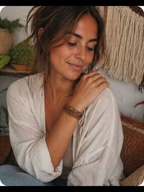 4/$15 Braided Brown Leather Adjustable Bracelet Unisex Everyday Boho